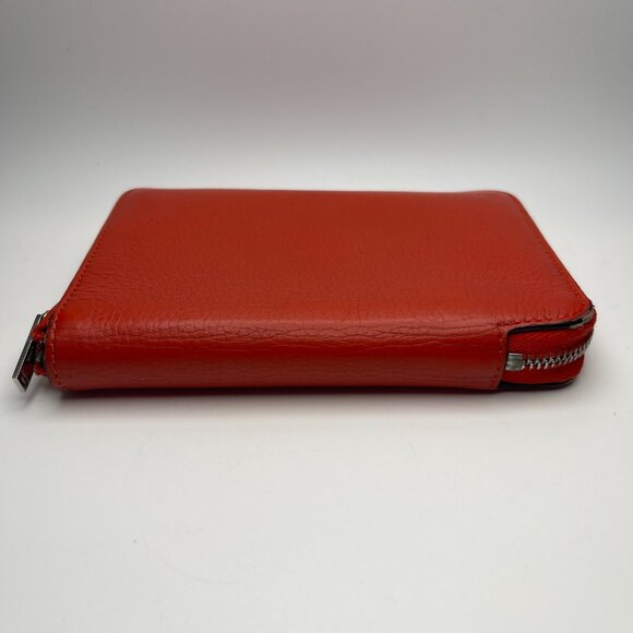 Celine Leather Zip Around Compact Bifold Wallet in Orange - Preowned - Picture 8 of 16
